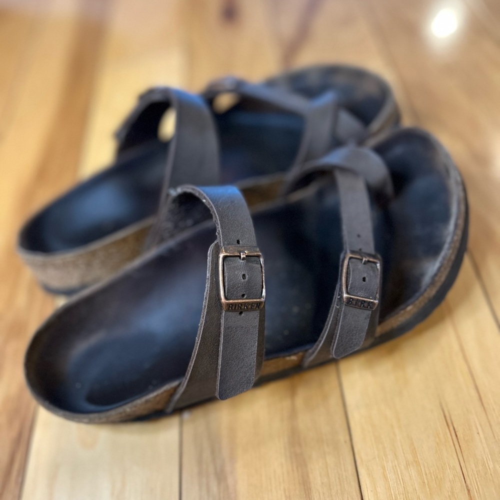 Birkenstock Women’s Mayari Strappy Brown Leather Sandals with Buckles - Picture 8 of 9